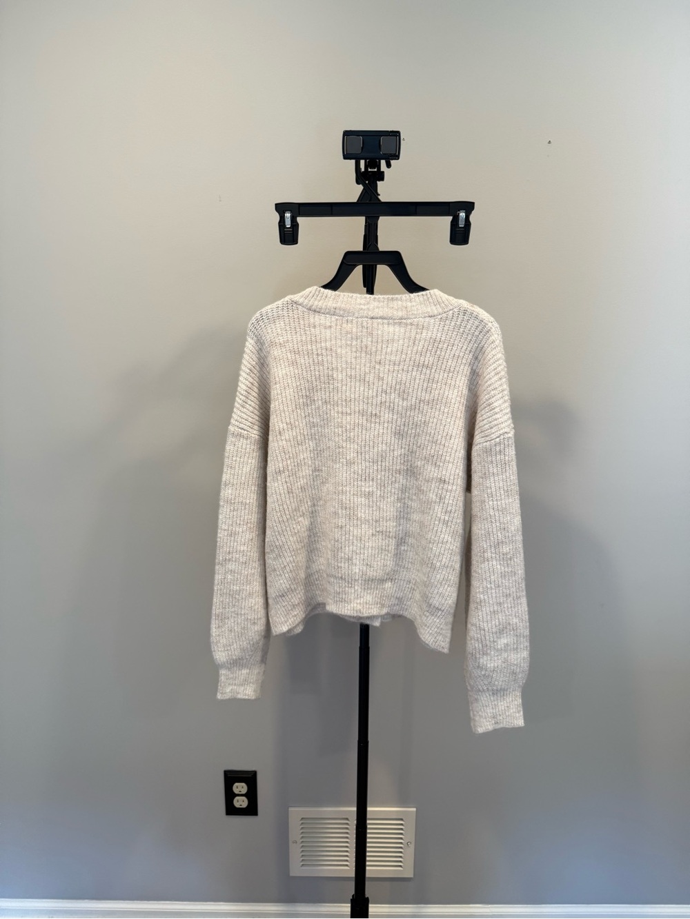 Altar'd State Cream WoolBlend Ribbed Pearl-Button Cardigan - Picture 7 of 7
